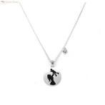 Zilveren collier met moeder kind hanger en hartje, Verzenden, Nieuw, Zilver