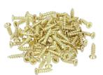 50 Houtschroeven Vermessingd 3,0 X 12 mm, Doe-het-zelf en Verbouw, IJzerwaren en Bevestigingsmiddelen, Ophalen of Verzenden, Nieuw