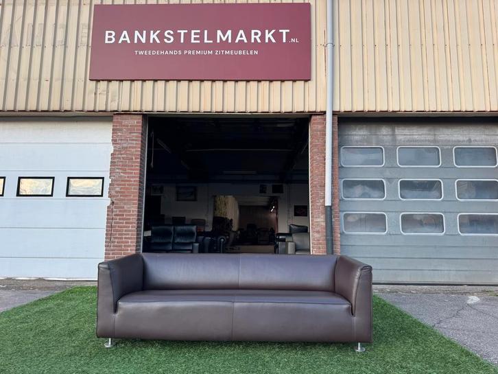 Bank GELDERLAND type 4800 bankstel bruin leer design sofa, Huis en Inrichting, Banken | Bankstellen, Rechte bank, Zo goed als nieuw