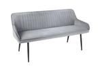Design bank TURIN 160cm zilvergrijs fluweel zwart metalen, Ophalen of Verzenden, Nieuw