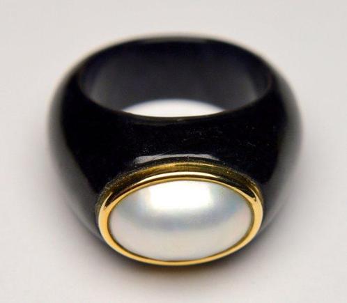 Zonder Minimumprijs - Ring - 14 karaat Geel goud Parel -, Sieraden, Tassen en Uiterlijk, Ringen