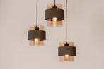 Rietveld Hanglampen - Bruin - Glas, Metaal, Verzenden, Nieuw