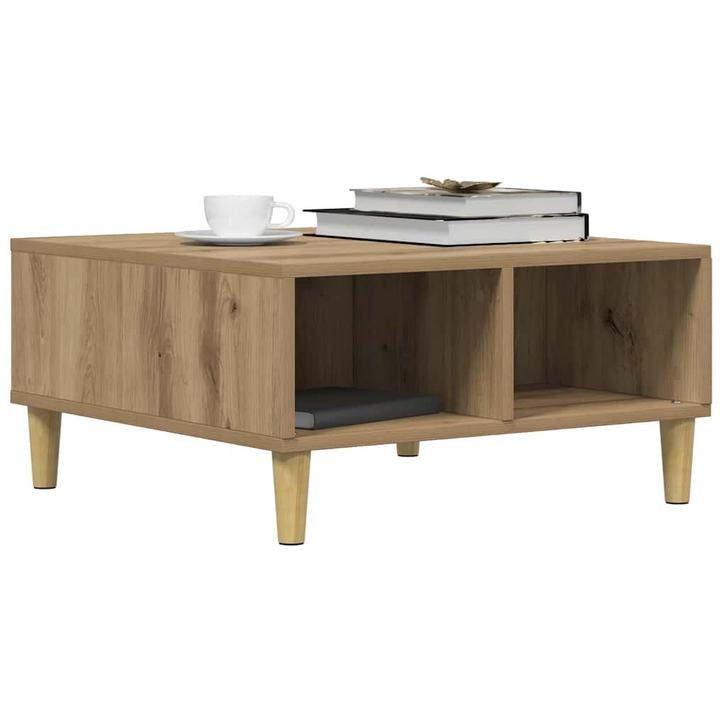vidaXL Salontafel 60x60x30 cm bewerkt hout artisanaal eiken, Huis en Inrichting, Tafels | Salontafels, 50 tot 100 cm, Nieuw, Overige houtsoorten