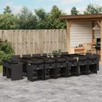 vidaXL 17-delige Tuinset met kussens poly rattan zwart, 6 zitplaatsen, Nieuw, Tuinset, Verzenden