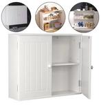 Witte Opbergkast met 2 Deuren – Vrijstaand of Wandkast MDF, Huis en Inrichting, Kasten | Buffetkasten, Verzenden, Nieuw