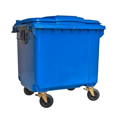 Afvalcontainer 1100 liter blauw met driekantslot, Huis en Inrichting, Woonaccessoires | Prullenbakken, Ophalen of Verzenden