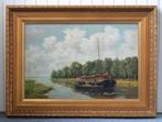 A.C. Rosemeier (1888-1992) - Een zandlosser met een schip in, Antiek en Kunst