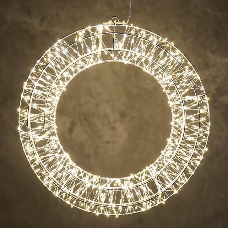 Kerstkrans met 720 ledlichtjes - Ø 50 cm | warm-wit, Diversen, Kerst, Nieuw, Verzenden