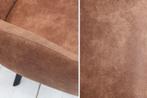 Retro design stoel LUCCA vintage bruin met quilten, Ophalen of Verzenden, Nieuw