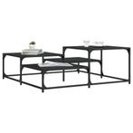 vidaXL Salontafel 107x107x40 cm bewerkt hout zwart, Huis en Inrichting, Tafels | Salontafels, Verzenden, Vierkant, Nieuw, Minder dan 50 cm