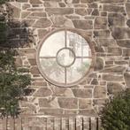 vidaXL Tuinspiegel rond 60x4 cm ijzer zandkleurig, Verzenden, Nieuw