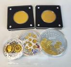 Tsjaad, Frankrijk. Lot de 3 Médailles et deux monnaies en Or