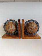 Boekensteunen (2) - Hout, Metaal - Grote boekensteun Globe