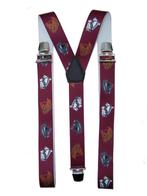 Bretels Paarden Bordeauxrood met extra sterke clips, Kleding | Heren, Riemen en Ceinturen, Verzenden, Nieuw