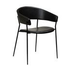 *WOONWINKEL* Dan-Form Crib Eetkamerstoel Gebogen Essenhout Z, Huis en Inrichting, Stoelen, Verzenden, Nieuw, Zwart