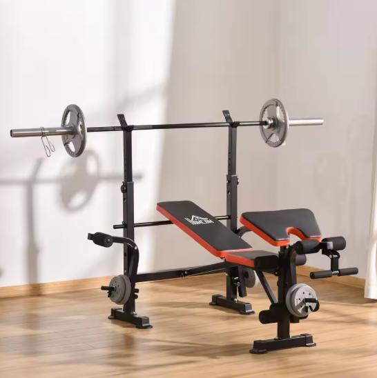 Verstelbare Halterbank –Fitnessbank met Barsteun en Beenkrul, Sport en Fitness, Fitnessapparatuur, Nieuw, Verzenden