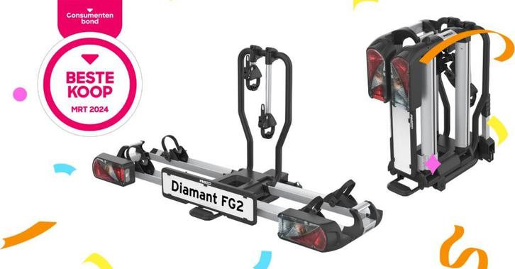 Beste Koop * 2026 Pro User FG2 Fietsendrager, Auto diversen, Fietsendragers, Trekhaakdrager, Nieuw, 2 fietsen, Brede banden, Elektrische fiets