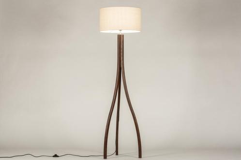 Rietveld Vloerlampen - Bruin, Beige, Hout - Stof, Hout, Huis en Inrichting, Lampen | Vloerlampen, Verzenden
