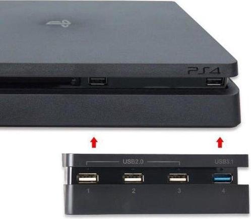 USB Hub Playstation Slim - USB Hub PS4 - 4 Poort USB Hub - G, Computers en Software, Overige Computers en Software, Ophalen of Verzenden
