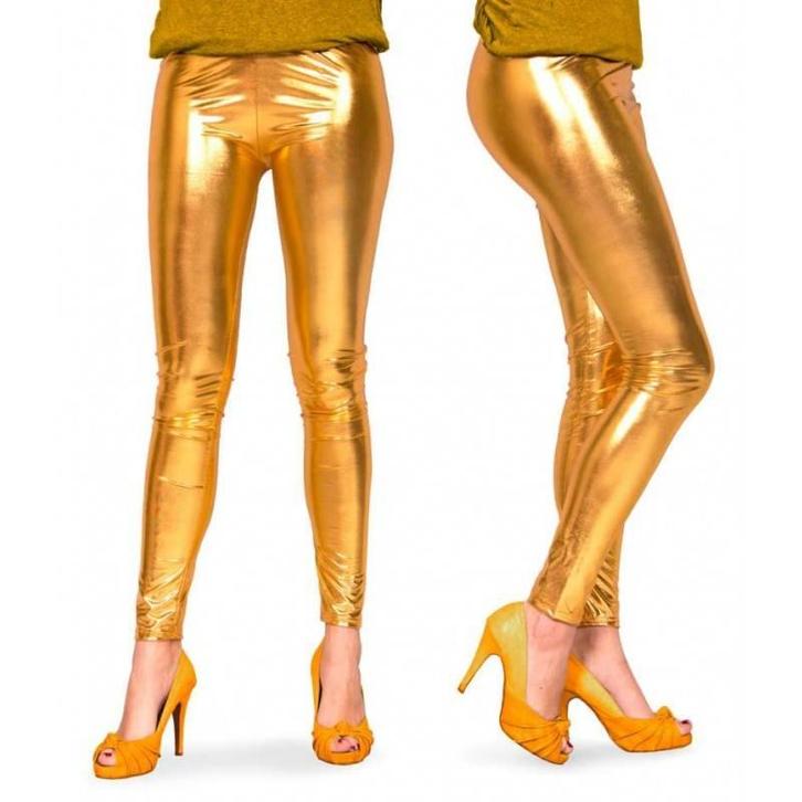 Gouden legging metallic, Kleding | Dames, Carnavalskleding en Feestkleding, Nieuw, Ophalen of Verzenden
