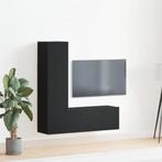vidaXL 3-delige TV-kast set in zwart eiken, gemaakt van, Huis en Inrichting, Kasten | Televisiemeubels, 100 tot 150 cm, Verzenden