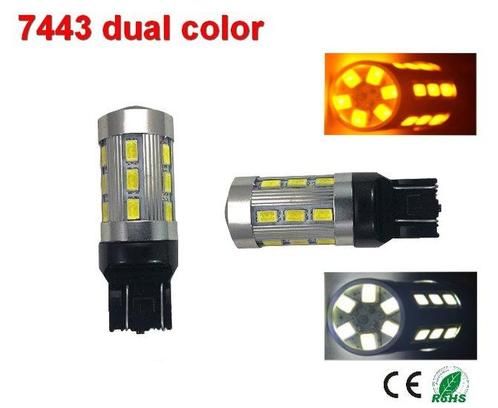 7443- ledlamp dubbele functie met wit en oranje kleur, Auto diversen, Auto-accessoires, Verzenden