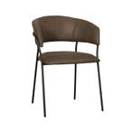 LABEL51 Eetkamerstoel Luuk - Moss - Micro Suede - Black, Huis en Inrichting, Stoelen, Ophalen of Verzenden, Nieuw