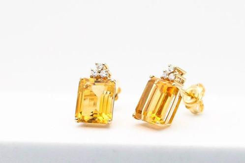 Oorbellen - 18 karaat Geel goud Diamant (Natuurlijk) -, Sieraden, Tassen en Uiterlijk, Oorbellen