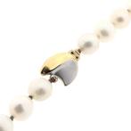 Parel collier met 9 karaat bicolor slot (Ketting), Gebruikt, Overige kleuren, Ophalen of Verzenden, Met edelsteen