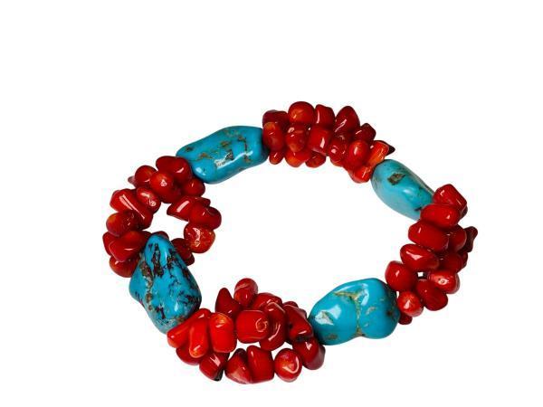 Veiling - Bloedkoraal Armband | South Western Style | Turquo, Sieraden, Tassen en Uiterlijk, Armbanden, Nieuw