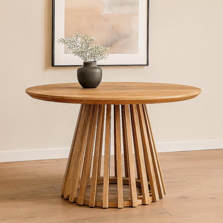 Salontafel Mangohout Rond Zara Large, Huis en Inrichting, Tafels | Salontafels, Nieuw, Overige houtsoorten, Rond, Verzenden