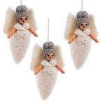 Wolvilt Hangers Engeltjes - Wit met Zilver - Set 3 stuks - F, Ophalen of Verzenden, Nieuw