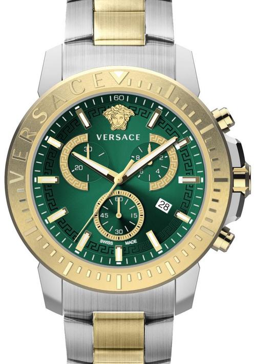 Versace VE2E00421 New Chrono horloge 45 mm, Sieraden, Tassen en Uiterlijk, Horloges | Heren, Staal, Nieuw, Staal, Overige merken