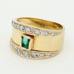 Ring - 18 karaat Geel goud Smaragd - Diamant, Sieraden, Tassen en Uiterlijk, Ringen, Nieuw
