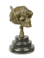 EEN BRONZEN STEAMPUNK BEELD VAN EEN SCHEDEL (Interieur), Antiek en Kunst, Kunst | Beelden en Houtsnijwerken, Verzenden