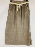 Linnen lange rok in kleur TAUPE met elastische talie,, Kleding | Dames, Nieuw