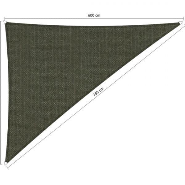 Premium schaduwdoek 5x6x7.8m driehoek waterdoorlatend De..., Tuin en Terras, Schaduwdoeken