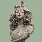sculptuur, Busto de dama art nouveau - 40 cm - Terracotta, Antiek en Kunst, Antiek | Glas en Kristal
