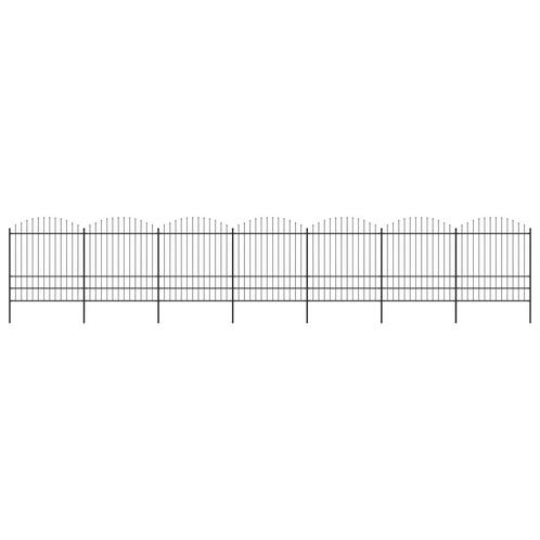 vidaXL Tuinhek met speren bovenkant (1,75-2)x11,9 m staal, Tuin en Terras, Schuttingen, Nieuw, IJzer, 2 meter of meer, Verzenden