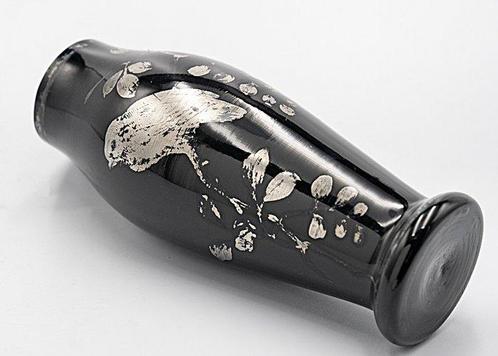 Kralik Art Deco Glass Vase - Silver decor 1920 - Vaas - Glas, Antiek en Kunst, Antiek | Glas en Kristal