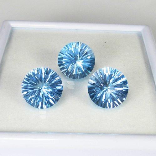 3 pcs Blauw Topaas - 20.34 ct - nternational Colored, Sieraden, Tassen en Uiterlijk, Edelstenen