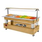 Buffet - salad bar, gekoeld, 6x gn 1/1-150 (licht eiken, Zakelijke goederen, Horeca | Keukenapparatuur, Verzenden, Nieuw in verpakking