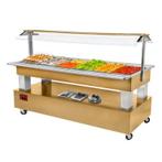 Buffet - salad bar, gekoeld, 6x gn 1/1-150 (licht eiken, Verzenden, Nieuw in verpakking