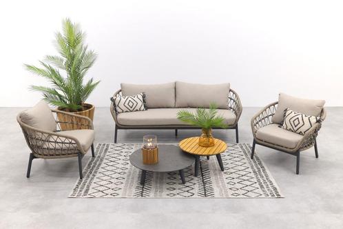 Julia stoel bank loungeset - 5-delig - antraciet, Tuin en Terras, Tuinsets en Loungesets, Loungeset, Nieuw, Overige materialen