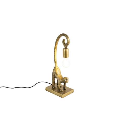 Vintage tafellamp messing - Animal Aap Hale, Huis en Inrichting, Lampen | Tafellampen, Nieuw, Minder dan 50 cm