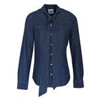 Twinset • denim blouse met linten • S, Nieuw, Blauw, Lange mouw, Twinset