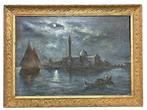 Alfonso Monfardini (1887-1965) - Venezia al chiaro di luna, Antiek en Kunst