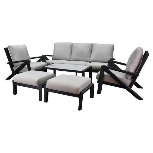 Fortaleza stoel bank loungeset 6 delig antraciet aluminium, Tuin en Terras, Tuinsets en Loungesets, Nieuw, Aluminium, Ophalen of Verzenden