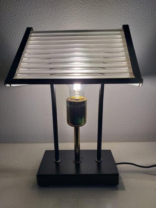 Lamp - Glas, Messing, Staal - Designlamp, Antiek en Kunst, Kunst | Designobjecten