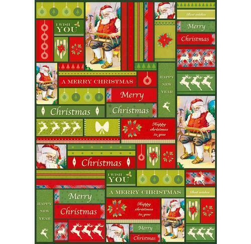 Decopatch papier Santa merry christmas, Hobby en Vrije tijd, Knutselen, Verzenden
